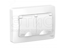 Розетка двойная скрытая З/К 16А 250В IP44 со шторками белый BLANCA Розетка двойная скрытая З/К 16А 250В IP44 со шторками белый BLANCA